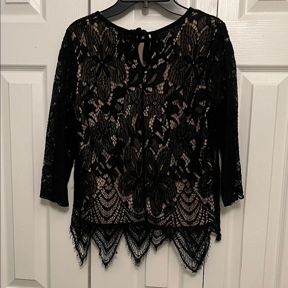 love, Fire Black Lace Blouse Medium - Picture 5 of 8